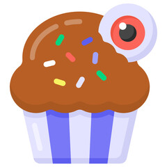 

Flat halloween cupcake in flat design


