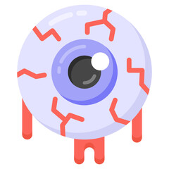 
A scary bat eyeball icon in flat editable style

