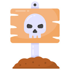 
A ghost skull icon in flat style

