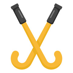 
Hockey sticks icon in modern flat style 


