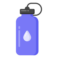
Sports drinking equipment, flat icon of water bottle 

