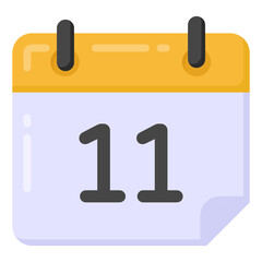 
Calendar with a date, flat editable icon

