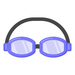 
Ski goggles in flat style icon, editable vector

