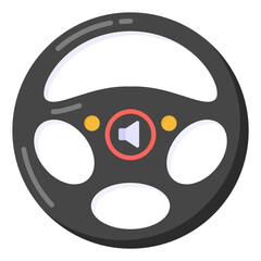 
Retro steering flat style icon, editable vector 

