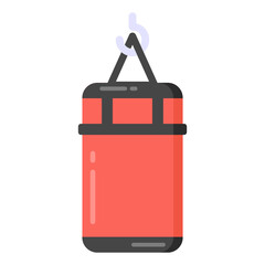 
Boxing practice equipment, flat icon of punching bag


