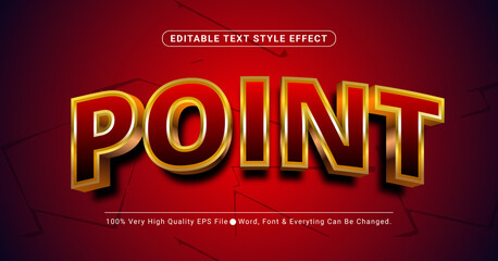 3d Luxury Royal Point Red Text Style Effect, Editable Text Effect