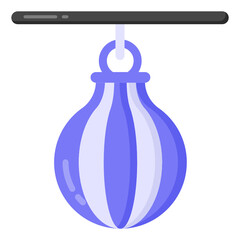 
Boxing practice equipment, flat icon of punching bag

