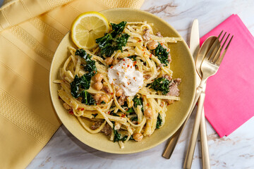 Linguine Chickpeas Ricotta Cheese