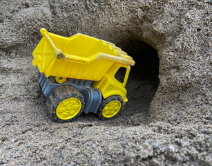 toy truck in the sand