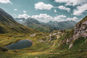 panoramic view of Lake Monzabon in Austria