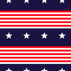 American Flag Line Pattern. Vector Line Pattern. American Flag Patriotic Pattern.