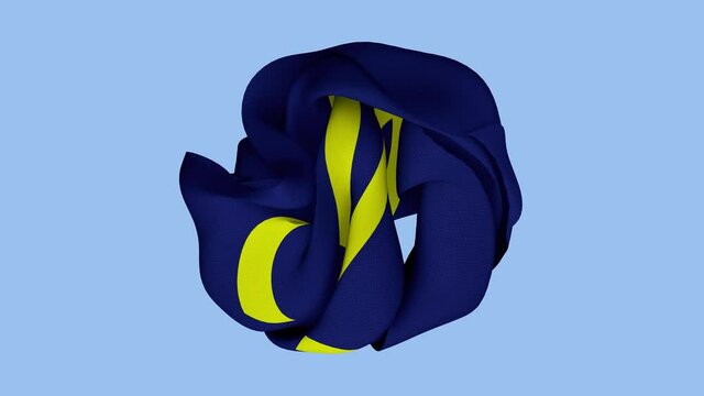 Crumpled Fabric Flag of Euro Intro. Euro Flag. Banner. Coin Euro. Euro Coin Currency. Celebration. Realistic Animation 4K. Surface Texture. Background Fabric.