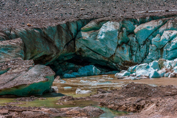 melting glaciers in the Alps..Pasterze Glacier.