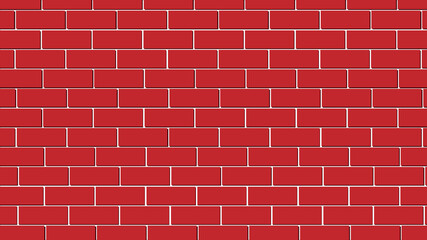 Red brick wall vector background.