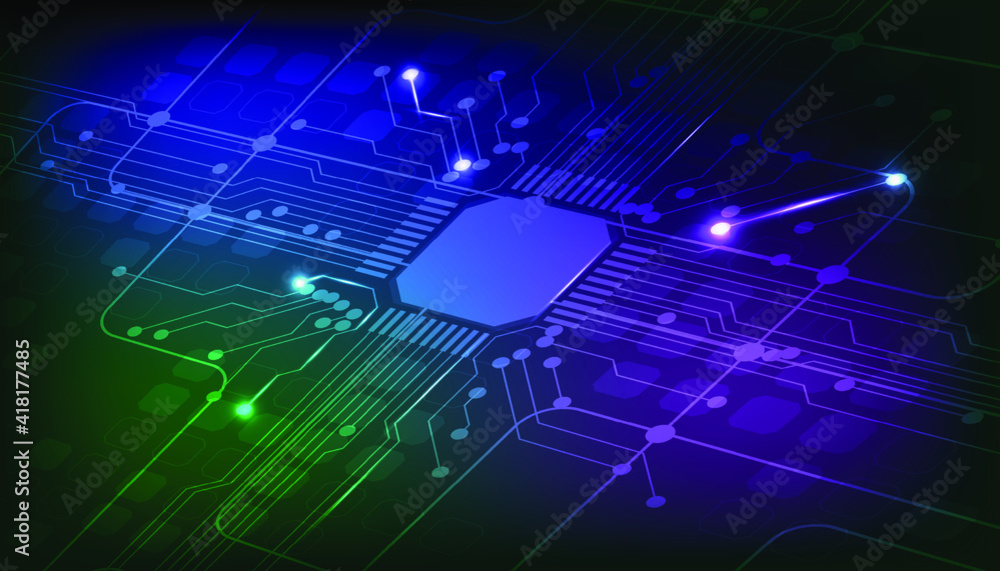 Poster abstract circuit board high tech technology background. vector illustration.