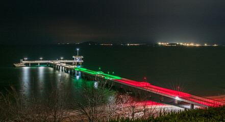 The most recognizable symbol of the city of Burgas - the Bridge lit up in the colors of our...