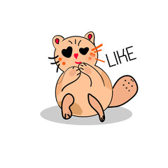 Super cat print design with slogan. Vector illustration design for fashion fabrics, textile graphics, prints.