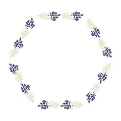 lavender flower frame, vector