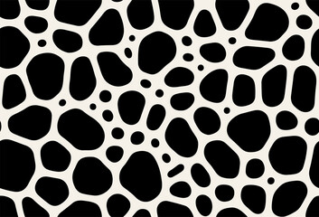 Vector seamless pattern. Modern stylish texture with smooth natural grid. Repeating abstract tileable background with random spots. Dotted organic shapes. Trendy surface design.
