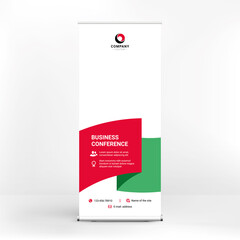 Roll-up banner design, creative geometric background for photo and text, modern style