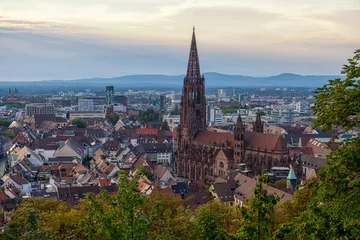 Deurstickers View over Freiburg im Breisgau © Andreas