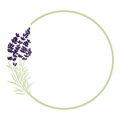 Obraz na płótnie Canvas lavender flower frame, vector