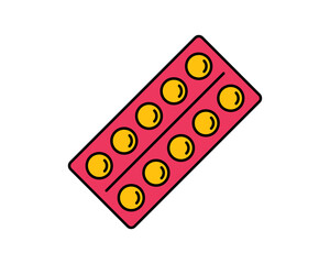 Blister drug pack line icon. linear style sign for mobile concept and web design. Medication pills outline vector icon. Symbol, logo illustration. Pixel perfect vector graphics