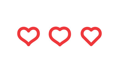 Heart linear icon. Valentine's day symbol. Hearts vector collection.