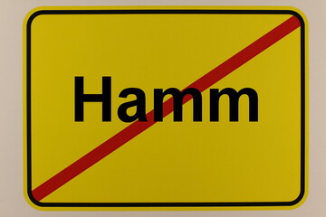 Illustration eines Stadtausgangsschildes der Stadt Hamm
