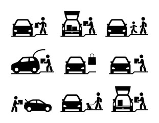 Curbside Pickup Vector Icon Set - 418186802
