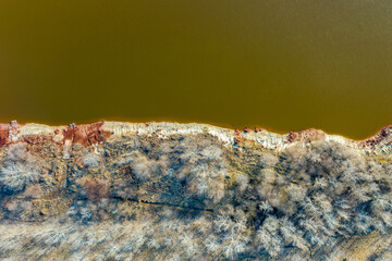 Hungary - red mud storage from drone view