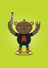 Bear with vector illustration