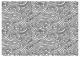 Pattern with black maze waves. 