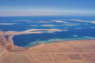 Fototapeta na wymiar Red sea coast in the southern part of the Gulf of Suez north of Hurghada in Egypt