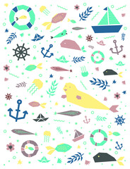 Ocean pattern illustration vecotr
