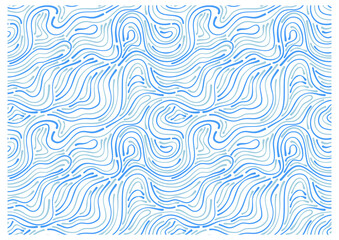 Pattern with blue ink waves.