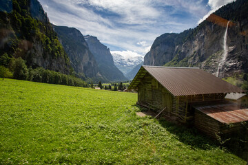 mountain hut in the valley 
