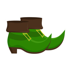 St. Patrick's shoes. Flat cartoon vector illustration isolated on a white background.