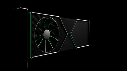 videocard black background isolated cooler