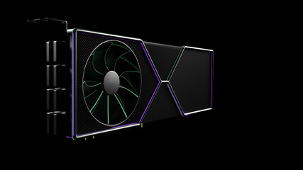 videocard black background isolated cooler