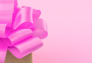 pink gift box with ribbon