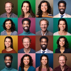 Fototapeta premium Group of beautiful people in front of a background