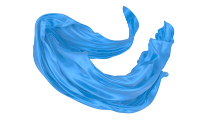 Obraz na płótnie Canvas Beautiful flowing fabric of blue wavy silk or satin. 3d rendering image.
