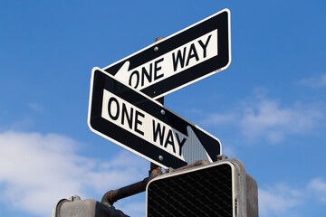 one way signs in the city