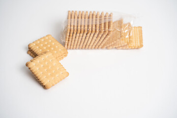 Square Biscuits on the white background
