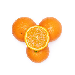 Orange fruit isolated on white background