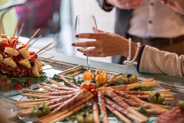 Fancy event with fine food and wine