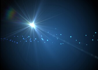 Glowing blue spot of light over blue spots on blue background