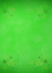 Multiple clover pattern in corners on green background