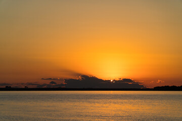 Fototapeta premium sunset uruguai river colorful clouds